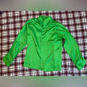 Vibrant Green Button-Up Shirt